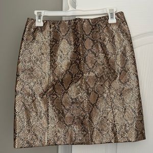 Shiny snakeskin skirt